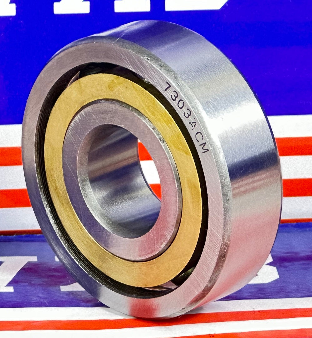 7303ACM Angular Contact bearing Bronze Cage 17x47x14mm - Buy Bearings online