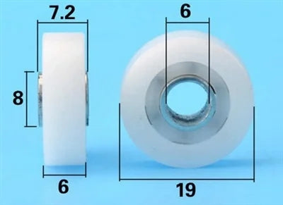 6mm Bore Bearing - 19mm White Plastic Square Tire 6x19x6mm - Buy Bearings online