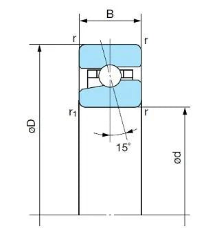 BNH008TU Nachi Angular Contact Spindle Bearing 40x68x15 ABEC 7 - Buy Bearings online