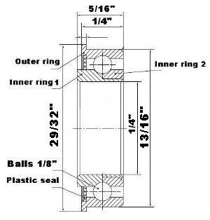 F0826 Flanged Bearing - Full Complement - 1/4" x 13/16" x 5/16" - Buy Bearings online