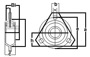 FHSPFTZ207-22 Flange 3 Bolt Triangle 1-3/8" Bearing - Buy Bearings online