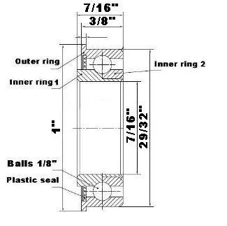 Flanged Heavy Duty Ball Bearing 7/16" x 29/32" x 7/16" - Buy Bearings online