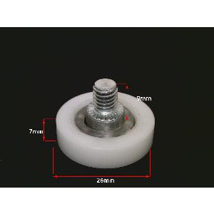Flat Nylon Ball Bearing - 26mm White Plastic Tire for sliding doors & windows - Buy Bearings online