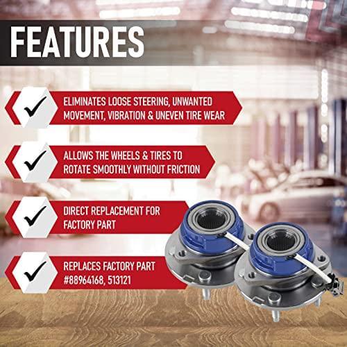 Front Wheel Hub Bearing Assembly - Set of 2 - Compatible - Chevy, Buick, Cadillac, Oldsmobile, Pontiac - Impala, Monte Carlo, Century, Grand Prix, Replaces 513121, 12429203, 88964168 - ABS - Buy Bearings online