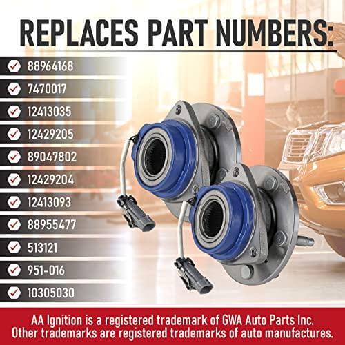 Front Wheel Hub Bearing Assembly - Set of 2 - Compatible - Chevy, Buick, Cadillac, Oldsmobile, Pontiac - Impala, Monte Carlo, Century, Grand Prix, Replaces 513121, 12429203, 88964168 - ABS - Buy Bearings online