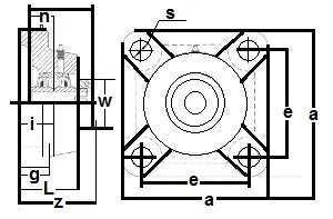 GRF209-26 Bearing Flange Standard 4 Bolt 1 5/8" - Buy Bearings online