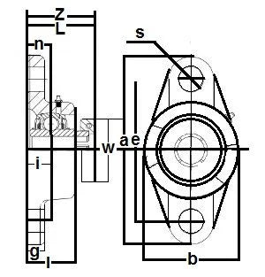 GRFT211-34 Bearing Flange Standard 2 Bolt 2 1/8" GRIP-IT 360 - Buy Bearings online