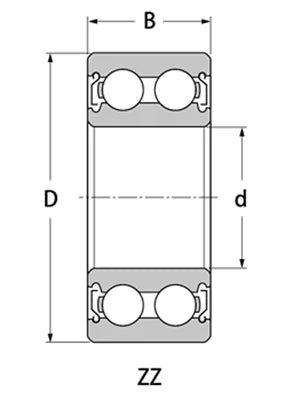 4302-2RS Sealed Angular Contact 2-Row Bearing 15x42x17mm - Buy Bearings online