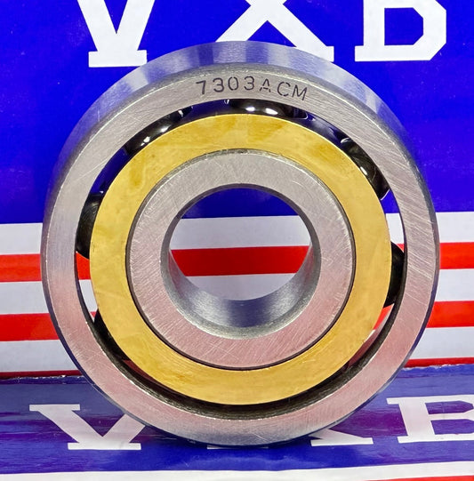 7303ACM Angular Contact bearing Bronze Cage 17x47x14mm - Buy Bearings online