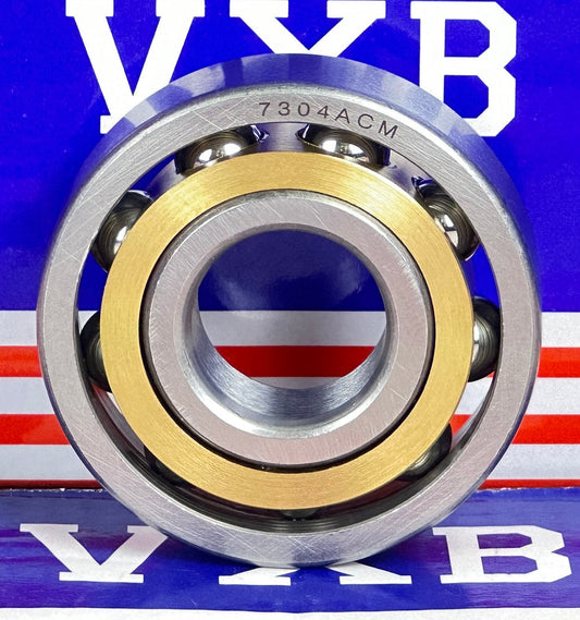 7304ACM Angular Contact bearing Bronze Cage 20x52x15mm - Buy Bearings online