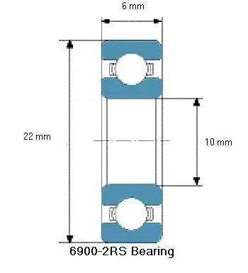 6900-2RS Ball Bearing - Deep Groove 6900RS - 10x22x6mm - Buy Bearings online