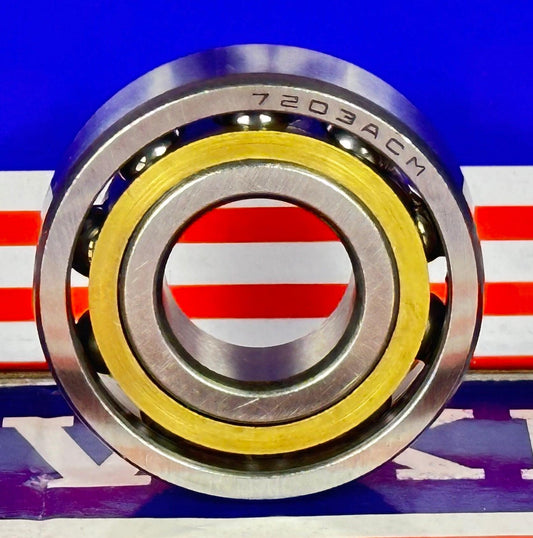 7203ACM Angular Contact bearing Bronze Cage 17x40x12mm - Buy Bearings online