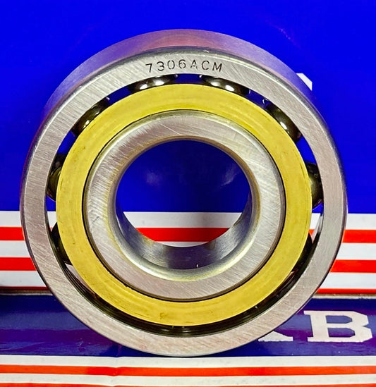 7306ACM Angular Contact bearing Bronze Cage 30x72x19mm - Buy Bearings online