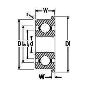 F16x35x10-2RS Non-Standard Flanged Ball Bearing 16x35x10mm - Buy Bearings online