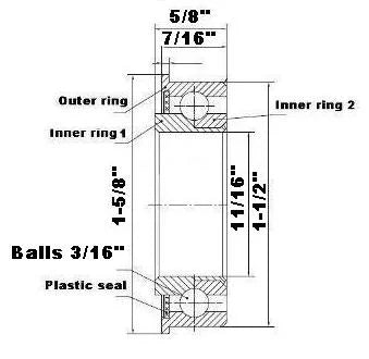 F2248 Flanged Bearing - Full Complement - 11/16" x 1-1/2" x 5/8" - Buy Bearings online