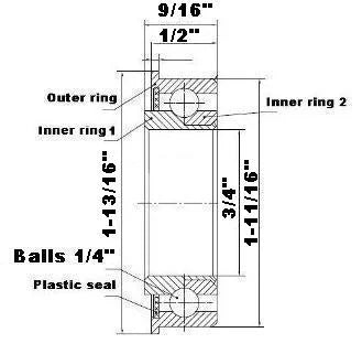 F2454 Flanged Bearing - Full Complement - 3/4" x 1-11/16" x 9/16" - Buy Bearings online